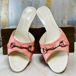 GUCCI BEGONIA ROSE HORSEBIT SANDALS